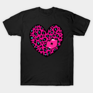 Leopard Heart Kiss, Cheetah Heart, Kiss T-Shirt